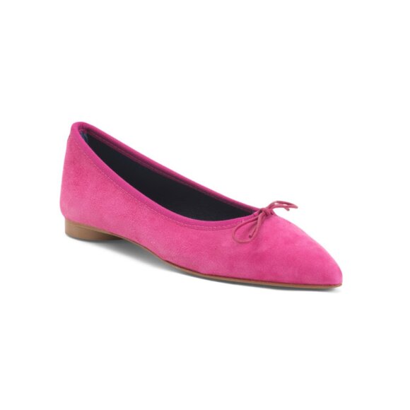 NUR ITALY Fuchsia Made In Italy Suede Isabella Flats - Picture 1 of 2